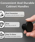 Hand installing matte black knob, 32 Pack One And One Sixth Inch Round Cabinet Knobs Durable Zinc Alloy Hardware With Multi Layer Plating Finish Easy Install For Kitchen And Bathroom Cabinets Upgrade Your Cabinets With Solid Feel And Secure Fit