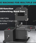 Powerhouse 800W Pure Copper Benchtop Bandsaw For Wood And Acrylic 70mm Cut Height in black with adjustable base