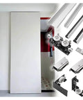 Hidden Sliding Door Hardware Kit With Soft Close, Slick Modern Bypass Pocket Door System, Invisible Hanger