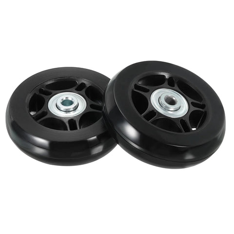 70x19mm Luggage Replacement Wheels Set Of 2 In PU Swivel Caster For Trolley Suitcase Repair Kit, black wheels with bearings