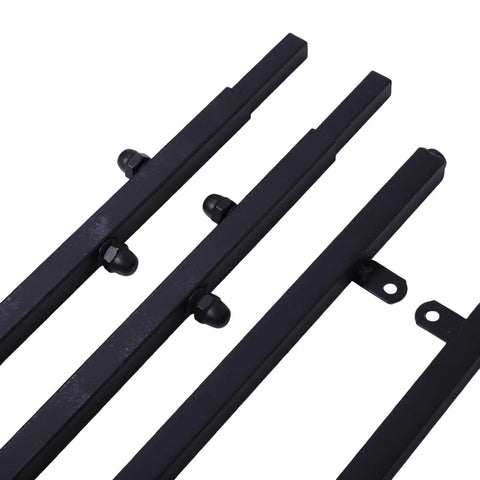 Rock Solid Heavy Duty 3D Printer Stand With High Capacity Filament Storage Rack Featuring A Knockout Beech Worktop And A Legit Alloy Steel Frame Built Tough To Carry A Massive 300 Pounds, black steel support bars.
