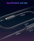 Heavy Duty Fiber Optic USB C Cable Delivers Lightning Fast 10Gbps Data Sync with precise measurement on a black background.