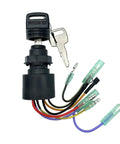 Boat Ignition Switch With Key Replacement For Mercury Mariner Outboard Motors, 3 Position 6 Wire Control Box, Dual Keys