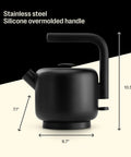 Side view of Electric Kettle 1.5 Liter Capacity In Sleek Stainless Steel, Modern Twist On Stovetop Style That Is Game Changing For Quick Brews