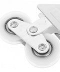 4PC Premium Aluminum Alloy Sliding Door Pulley Wheels With Ball Bearing Replacement Rollers close-up view showing dual wheel design and ball bearing.