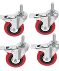 Heavy Duty Swivel Caster Wheels Four Pack With Extended Stems For Tool Carts And Hand Trucks Smooth Rollin Stainless Steel Shop Gear red wheels with metal casters
