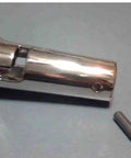 Roll Shutter Crank Handle Bell Replacement Kit With Spring Pin Nickel Plated Repair Part For Damaged Crank Pole Fits Half Inch Diameter Pole Quick Easy Fix That Saves You From Replacing The Whole Unit displayed with spring pin