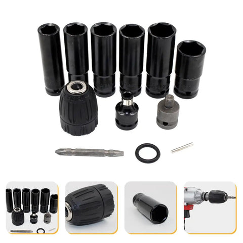 Heavy Duty Impact Socket Adapter Set Made From Rock Solid Chrome Vanadium Steel Built Tough For Pro Mechanics And Weekend Warriors Seeking Reliable Gear For Turbo Tight Custom Builds And Daily Shop Work, black socket adapters.