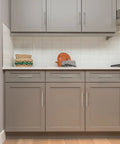 Upgrade Your Kitchen Game With These Smooth Brushed Nickel Cabinet Pull Handles Featuring A Tight Fit Modern Vibe And Heavy Duty Construction Ideal For Cabinets And Drawers Grab This Four Pack Deal For Instant Home Refresh, displayed on modern kitchen cabinets.