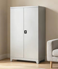 Rock Solid Industrial Rolling Tool Storage Cabinet With Thick Reinforced Drawers Built Like A Tank For Pro Trades in a corner.