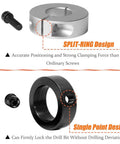 Split Ring Drill Bit Stop Collar Set Depth Stop Kit with imperial and metric sizes showcasing split and single point design features