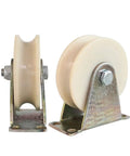 Badass Heavy Duty Nylon Groove Caster Wheel With Dual Bearings, 4 inch, for sliding doors and rolling gates.