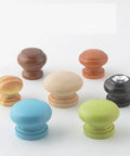 8 Pack Round Wooden Cabinet Knobs And Drawer Pulls, Modern Rustic Furniture Hardware With Smooth Burr Free Surfaces in multiple colors.