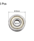 Close-up of 25pcs 625ZZ Deep Groove Ball Bearings 5mm Bore 16mm OD 5mm Thick Carbon Steel Double Shielded ABEC3 Z1 Bearing for Motors.