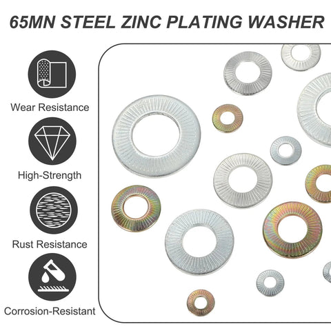 M8 Belleville Spring Washers 8x16x1.4mm 65Mn Steel Yellow Zinc displayed highlighting wear and rust resistance.