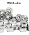 30Pcs 693ZZ Ball Bearings, High Speed Silent Small Bearing Deep Groove Double Shield Bearing Miniature Carbon Steel Bearings