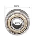 Front view of 693ZZ Deep Groove Ball Bearing Double Shield 693-2Z 2080093, showing 3mm bore and 8mm outer diameter, carbon steel.