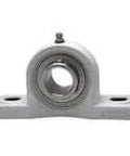 Single pillow block bearing 1-3/8 in (34.93 mm) ID white polymer PPL207 housing, stainless steel sealed ball insert, front view.