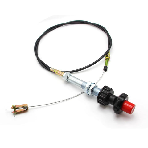 Precision 6 ft vernier adjustable throttle cable with red locking knob for small engines, go-karts, workshop equipment; dual ball lock.