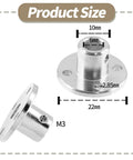 Dimension view of 4 Piece 6mm Flange Coupling Connector Set With Rigid Shaft Hub and Wrench for RC Motors.
