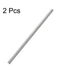6mm x 250mm 304 Stainless Steel Solid Round Rod for DIY Craft - 2pcs, front view of two rods on white background