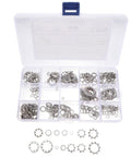 Must Have Serrated Lock Washer Set 400 Pack Stainless Steel Internal and External Tooth Washers in plastic case for marine uses