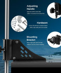 Universal Trolling Motor Deck Mount Bracket For Pontoon And Deck Boats With 1.15 To 1.25 Inch Shaft Openings Fit For Hand Control Units Only Real Deal Heavy Duty Replacement Hardware, showing adjusting handle and durable steel bracket.