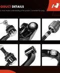 Close-up of components from 10 Piece Front Suspension Repair Kit With Upper Lower Control Arms Ball Joints Bushings Smooth Ride Refresh For Nissan Frontier 2005 To 2018 Pathfinder Xterra.