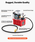 Electric Hydraulic Pump 750W 10000 PSI Heavy Duty Power Pack 120V Single Acting Hydraulic Unit with Manual Valve, shown with labels.