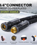 Relxitl garden hose, black 50 ft flexible non-expanding hose with 3/4-inch brass connectors, Amazon brand