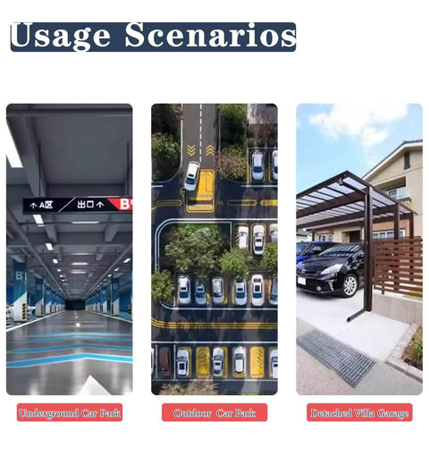 Tough As Nails Waterproof Stainless Steel EV Charger Cover Protects Tesla And Universal Wall Plugs From Weather in various parking types.
