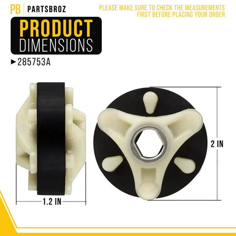 Washer Motor Coupler Replacement Kit DIY Friendly Easy Install Fits 110.82870100 And Similar Models Including 285753A AP3963893 1195967 21003 280152 285140 2 in part