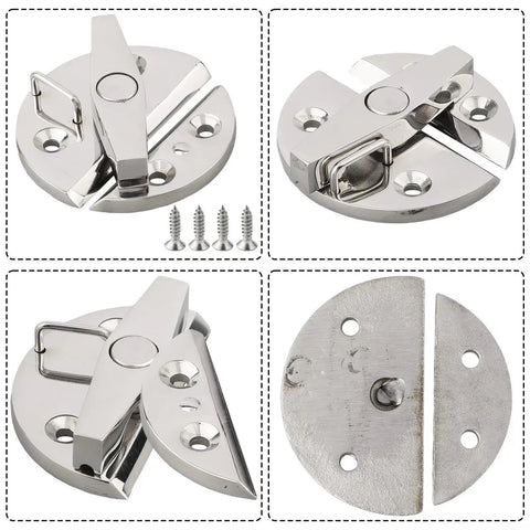 Rock Solid Marine Grade 316 Stainless Steel Turn Button Catch Latch with Positive Locking Mechanism, 2.2 inch, polished finish.