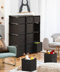 12 Cube Storage Organizer With 12 Included Bins Black Durable Shelves For Bedroom Playroom Office Dorm in living room