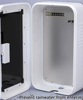 Built Like A Tank Wall Mount Charger Cover With Secure Lock And Cord Organizer For Outdoor Charging Station Box waterproof weather resistant housing in white open view.