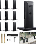 Rock Solid Square Glass Pin Clamps For Zero Drill Hassle Premium 304 Stainless Steel Railing Post Fittings in smooth black finish.