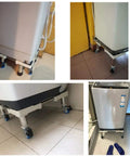 Super Heavy Duty Washing Machine Wheels With Locking Swivel Casters on a movable washer dryer stand for easy appliance relocation.