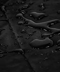 Close-up of water droplets on black waterproof Outdoor Swing Canopy Replacement Top Cover For 3 Seater Patio Swing Universal