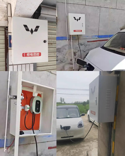 Rock Solid Ev Charger Pedestal Stand With Heavy Duty Steel Enclosure And Lockable Metal Housing For No Sweat Outdoor Electric Vehicle Garage Station mounted outdoors with charger connected.