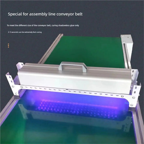 Top Shelf Heavy Duty Portable UV LED Curing Lamp 1200W Built Tough Swift For Screen Printing Resin Casting under assembly line.