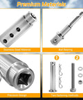 Badass Trailer Jack Drill Adapter Featuring Half Inch Square Drive Compatible With Power Drills And Heavy Duty Ratchets - stainless steel design and ball bearing details