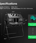 Outdoor Tumbling Composter Dual Rotating Batch Bin 43 Gallon Capacity With Two Chamber Setup for continuous home composting