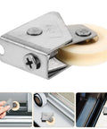 Top Shelf Stainless Steel Sliding Door Roller Featuring Adjustable Window Track Wheel For Dead Simple Installation And Dang Tough Performance On House Projects in close-up view.