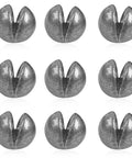 Removable Split Shot Weights For Fishing 1.8G 60Pcs Round Lead Sinker Set shown in a grid pattern, made of durable lead.