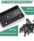 20 Piece Deck Railing Bracket Set Fits 2x4 Wood Posts Actual 1.5 X 3.5 Inches with nylon connectors and 120 screws shown