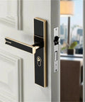 Interior Door Handle Lock Security Anti Theft Modern Bedroom Wooden Door Lock With Key And Magnetic Hardware Accessories