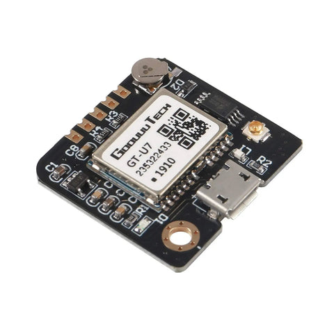 GPS Module U7 Navigation Satellite Receiver with USB interface, circuit board design, ideal for DIY GPS projects and vehicle installations.