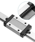 Close-up of 300mm Linear Guide Rail with MGN9C Carriage Block and Mini MGN12 Guide for DIY 3D Printers and CNC Machines