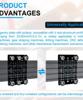 No Sweat 2080 V Slot Gantry Plate Kit 2 Pack Ready To Roll Build Featuring Slick Pom Pulley Wheels Integrated With Industrial Grade Precision Steel Bearings on V-slot aluminum profile.