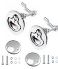 Rock Solid 316 Stainless Steel Marine Cam Hatch Latches With Smooth Flush Pull Handles, Heavy Duty set with screws included.